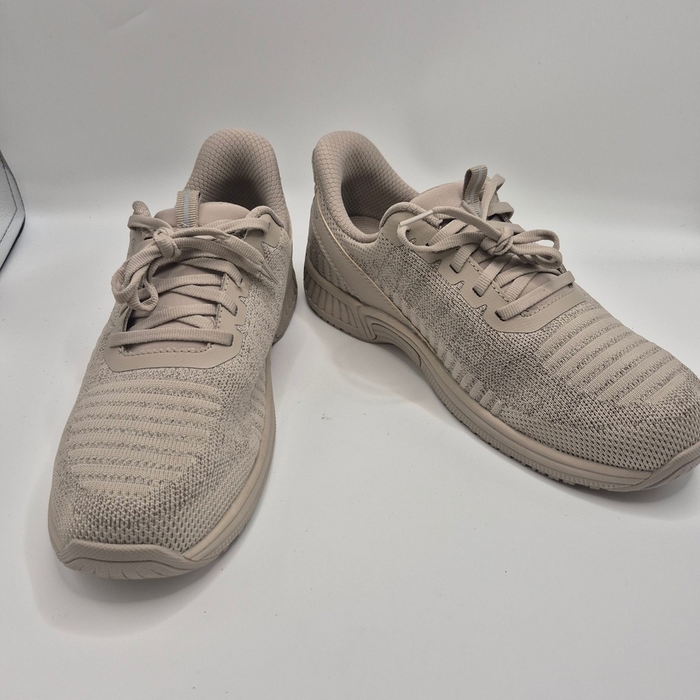Orthofeet 80037 Coral Sand Beige Knit Walking Sneakers Womens 9.5 Wide D